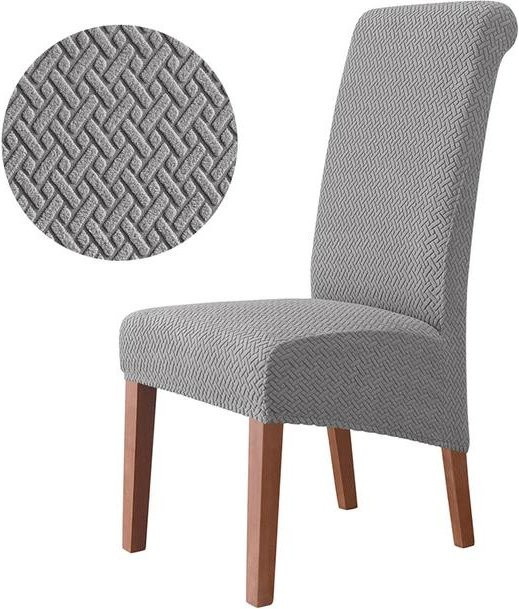 YZFZP Stuhlhusse im Europa Stil in Beige, XL-Größe mit langer Rückenlehne für Esszimmerstühle, waschbar aus Polyester und Elasthan - Bild 1
