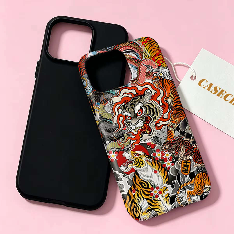 Japanisches Tattoo-Design Schutzhülle für Apple iPhone 17 16 15 Pro Max aus TPU in Multicolour mit kratzfestem Rand und erhöhtem Displayrand - Bild 2