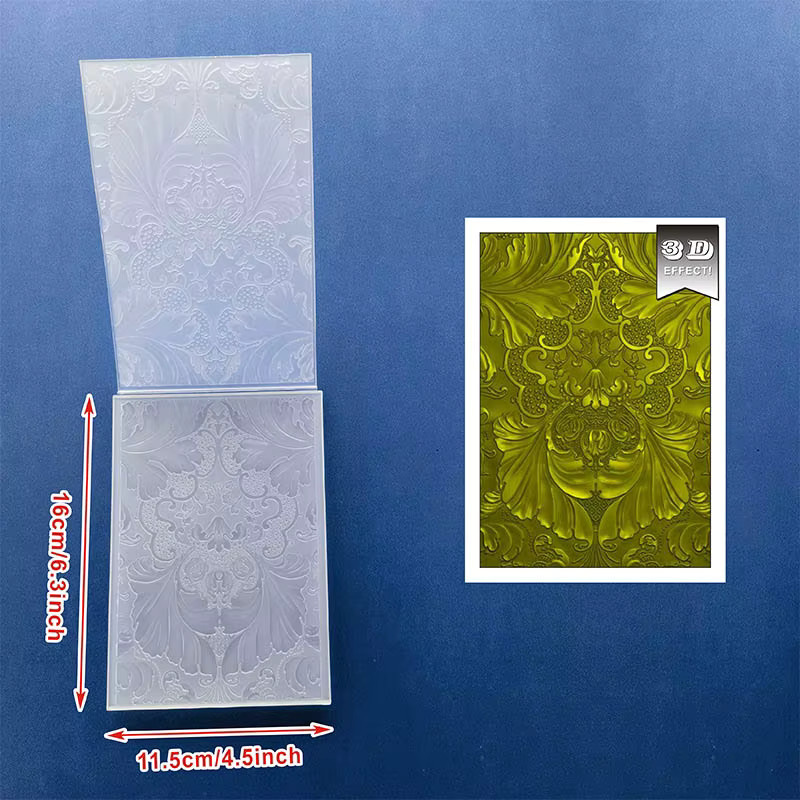 Strukturierter Kunststoff-Ordner mit 3D-Rankenmuster für dein DIY-Sammelalbum - Bild 2