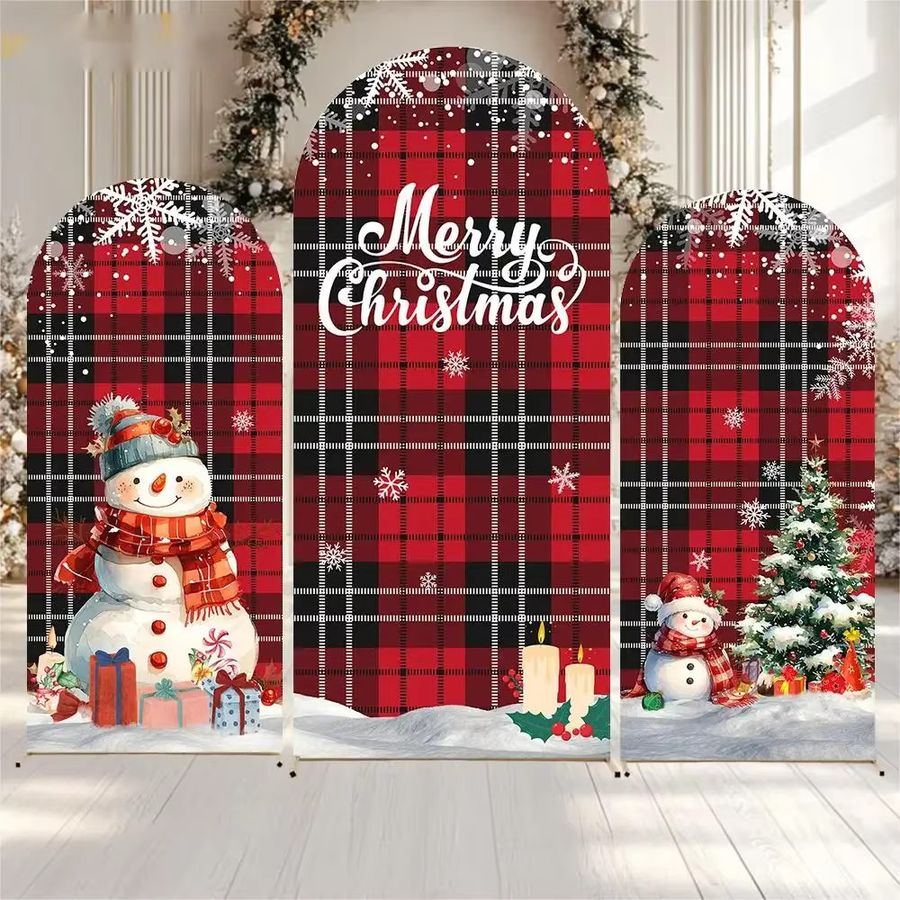 VIKAMA Weihnachts Hintergrundtuch bogenförmig multicolor für deine Urlaubsparty und Heimdekoration - Bild 2