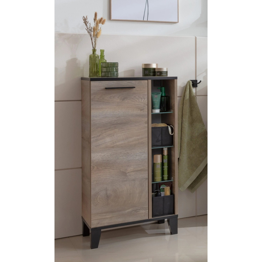 Fackelmann Midischrank TE-A in Nature Oak, B/T/H: 47 x 32 x 94,2 cm - Bild 2