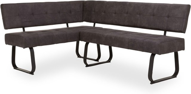 Eckbank Harmony von Hela in Grau mit Stoffbezug für Esszimmer und Wohnbereich, B/T/H: 202 x 92 x 92 cm - Bild 1