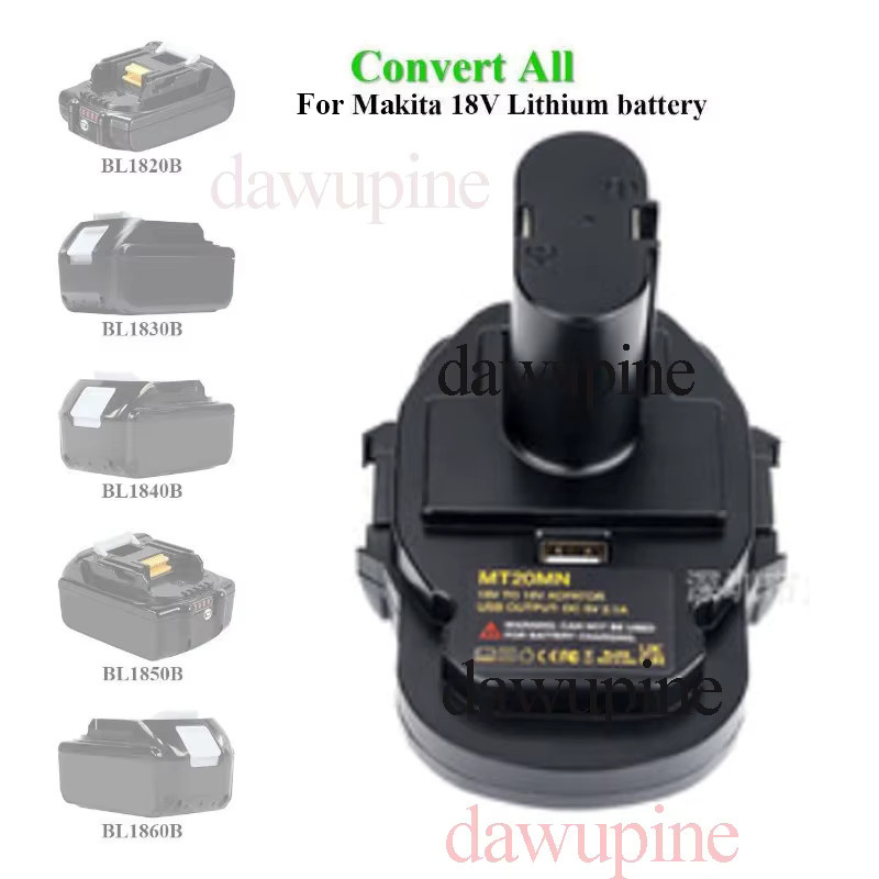 MT20MN Batterie-Adapter für Makita 18V Lithium-Ionen Akkus zu Ni-Mh und Ni-Cd Akkus, Schwarz - Bild 5