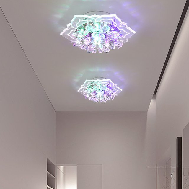 TRAZOS LED Kristall Deckenleuchte in moderner Blumenform, transparent, Durchmesser: 20 cm - Bild 1