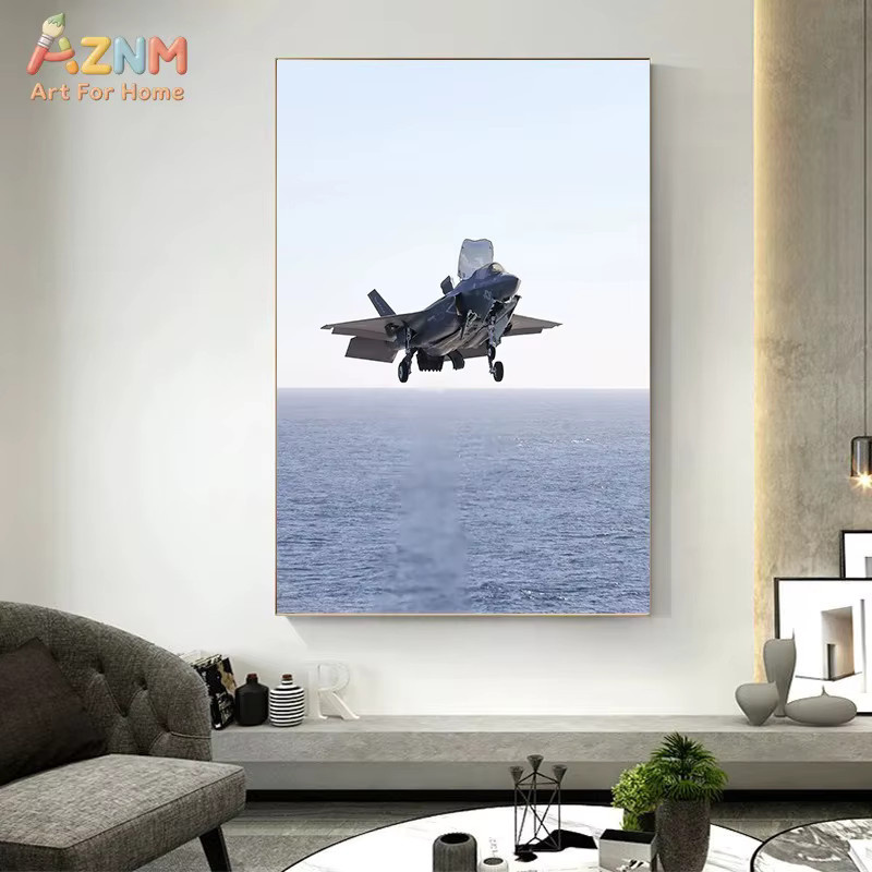 Rastar Militär-Kampfjet und Hubschrauber Leinwand-Wandkunst, ungerahmtes Luftfahrt-Poster in Multicolour für deine Dekoration - Bild 2