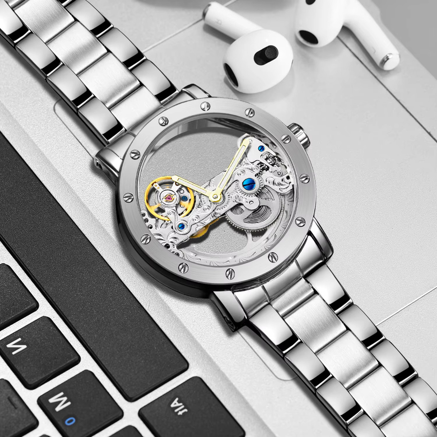 FORSINING Armbanduhr Edelstahl, Automatik, Skelett, Herren - Bild 2
