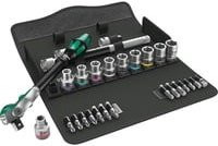 Wera Zyklop Speed Knarrensatz 8100 SC 9, 28-teilig, zöllig, 1/2 Zoll, schwarz-grün - Bild 1