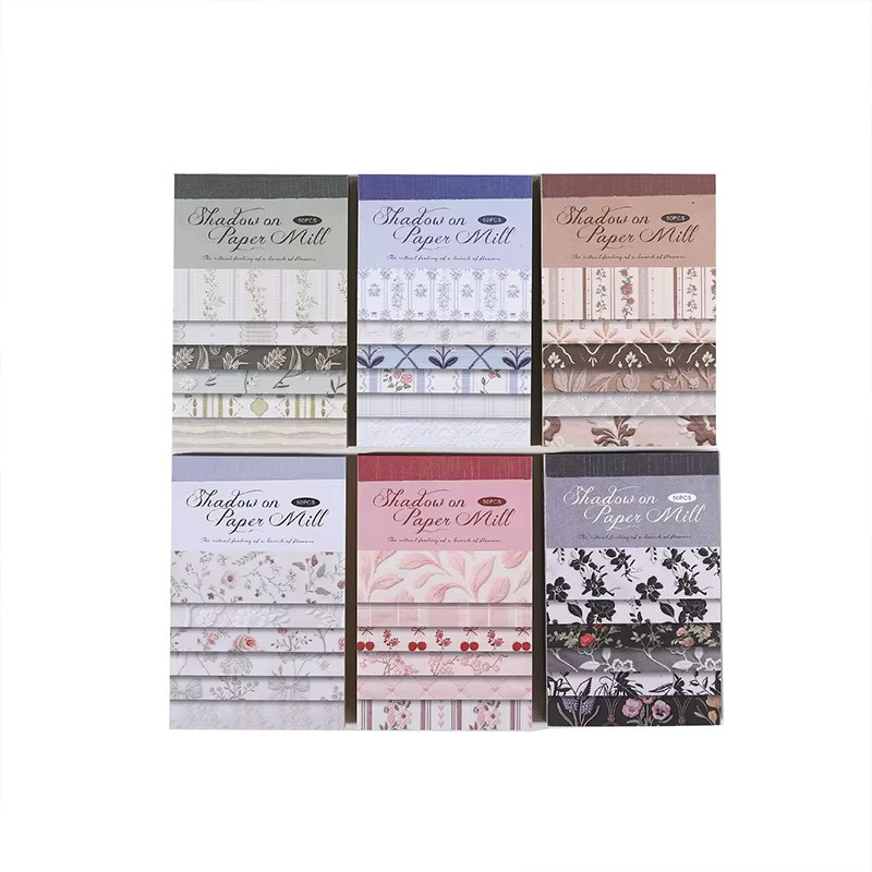 50 Stück Vintage Hintergrundpapier Set mit Blumenmotiven in Multicolour für DIY Scrapbooking, Collage und Bastelarbeiten - Bild 3