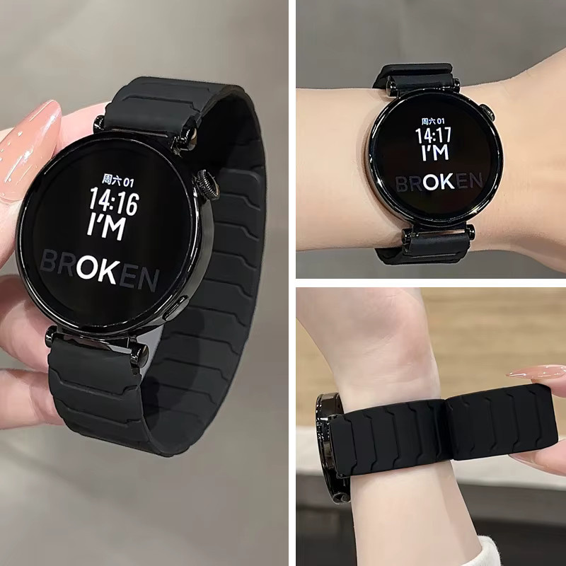 Smartwatch Armband Silikon, Magnetisch, Schwarz, Unisex - Bild 3