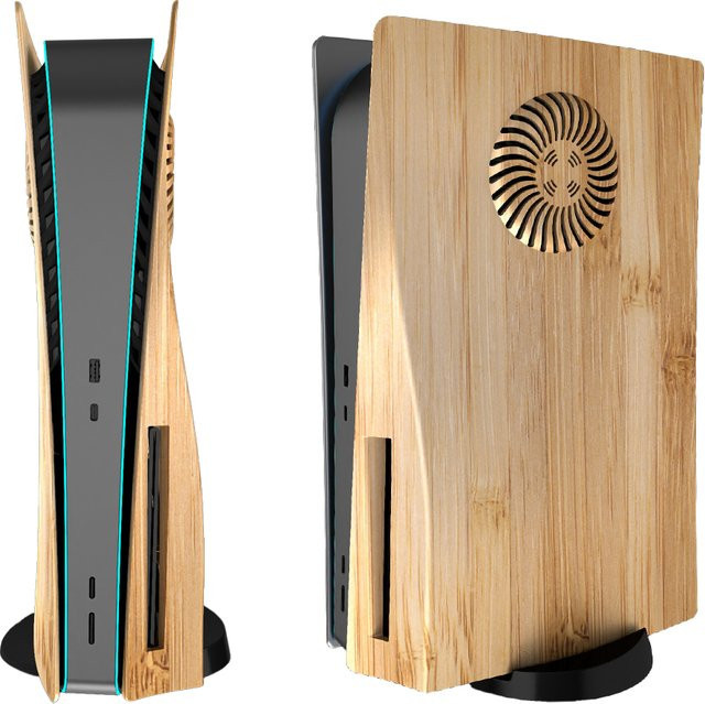 Kolorkoli Faceplate für PS5 Disc Edition in Holzoptik mit Belüftungsschlitzen, kratzfest und staubgeschützt, ABS-Gehäuse - Bild 1