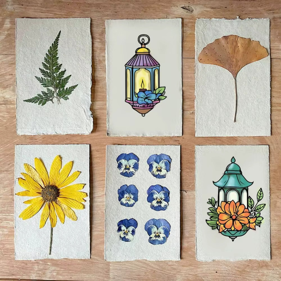 Transparenter Gummistempel mit Vintage-Motiven von Kerzenlampe, Blumen, Mond und Sternen für die Kartenherstellung, Farbe: Transparent - Bild 2