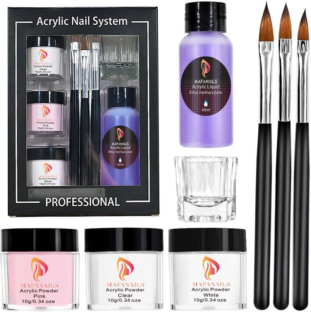 MAFANAILS Kristall-Monomer-Flüssigkeit und Acryl-Nagelpulver Set, Unisex - Bild 1