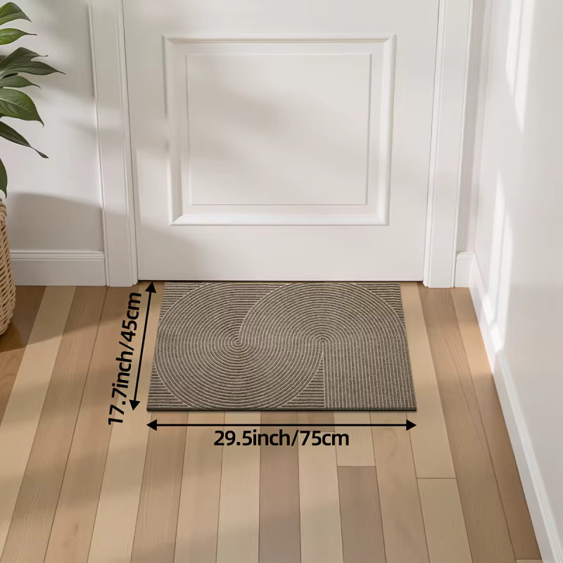 VIKAMA Bodenmatte mit geometrischem Halbkreis-Print, rutschfester und schmutzabweisender Teppich für Eingangsbereich, Badezimmer oder Küche, Breite: 60 cm, Tiefe: 40 cm - Bild 2
