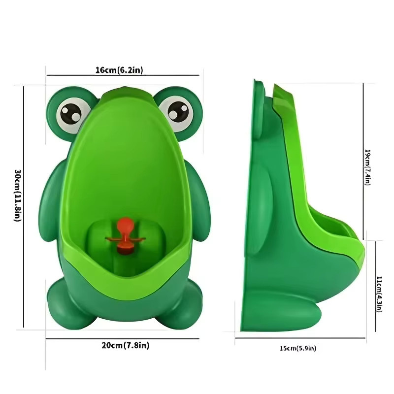 GOT-TOG Wandmontiertes Baby-Urinal in Cartoon-Froschform für Kleinkinder, Blau oder Grün - Bild 3