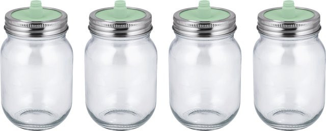 SILVERCREST Fermentationsglas aus Glas mit Silikon und Edelstahl, transparent, 470 ml - Bild 1