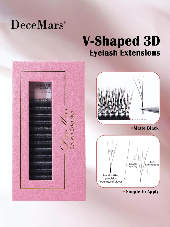DeceMars V-förmige 3D-Wimpernverlängerungen, 10 Stück/Set, Unisex - Bild 5