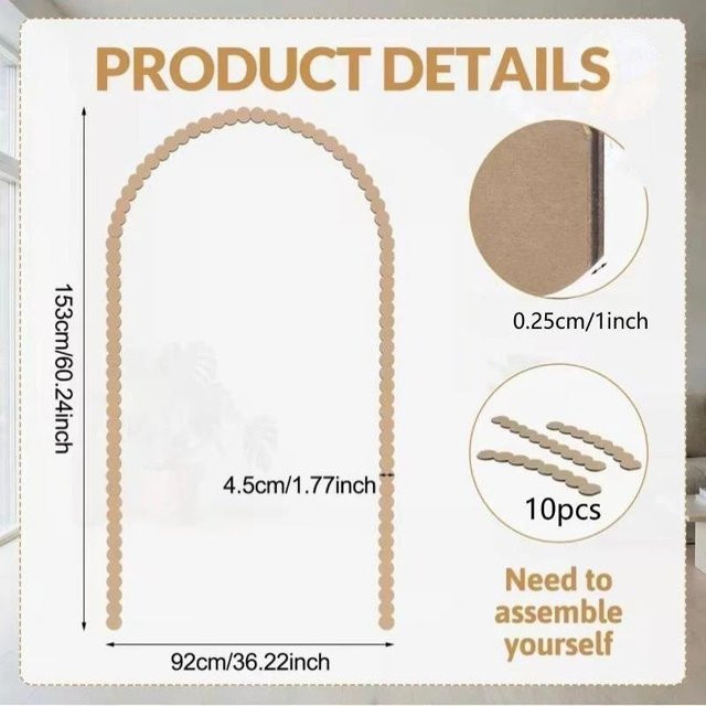 SheyIn Holz Wandbogen Dekor DIY Muschelförmige Bastelverzierungen in Beige - Bild 1