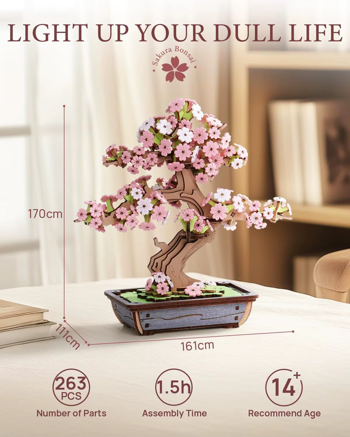 Rolife Sakura Bonsai, 3D-Puzzle, Holz, ab 14 Jahren - Bild 2
