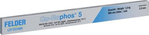 Felder Cu-Rophos 5 Bleifreies Lötzinn CuP 281 Stange, Farbe: Silber, Durchmesser: 2 mm, Gewicht: 16 g - Bild 1