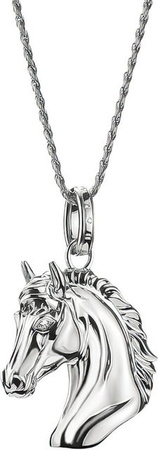Thomas Sabo Kette Pferdekopf Elyndra, 925 Silber, Zirkonia, Damen, 50 cm