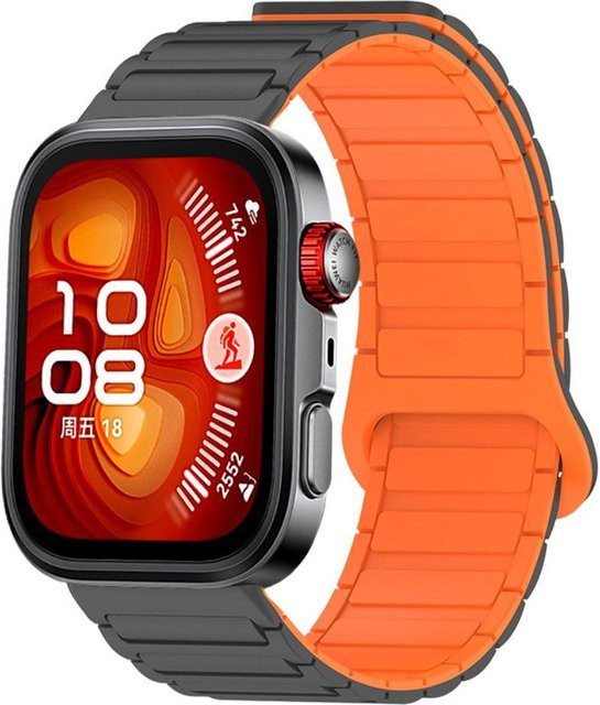 AgoodPlus Uhrenarmband Silikon, grau/orange, Huawei Watch Fit 5/5 Pro/4 Pro/4/3 - Bild 1