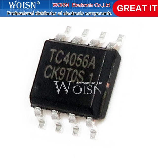 10 Stück TC4056A Laderegler Chipsatz in Schwarz (SOP-8) - Bild 1