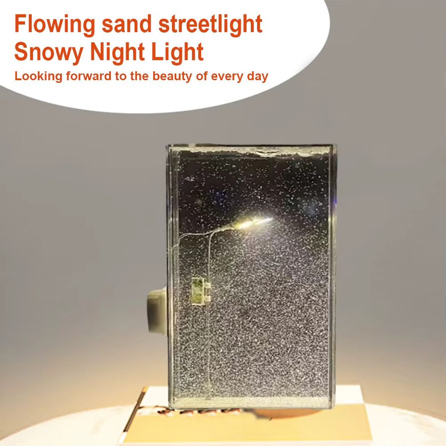 APWIKOGER Snowy Night Street Lampe aus Acryl als DIY Quicksand Schneeflocken Nachtlicht mit Winterlandschaft für Weihnachten - Bild 2