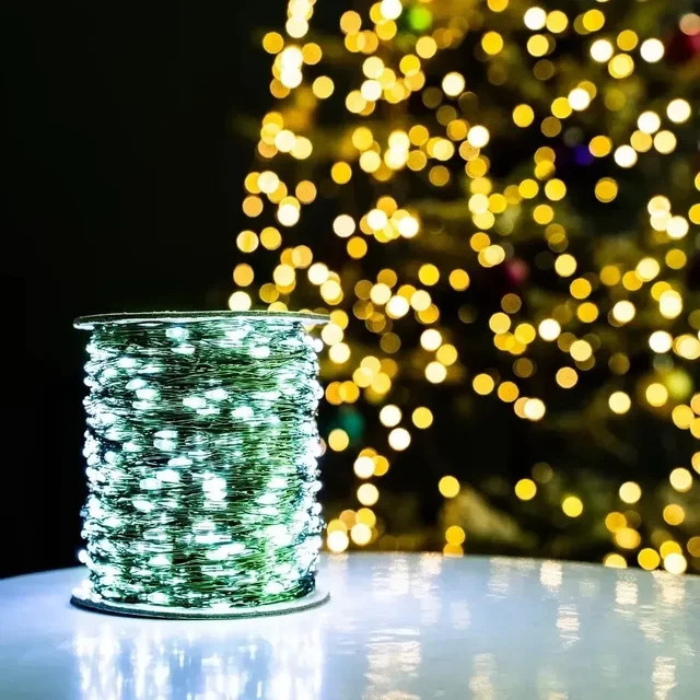 Wasserdichte LED Fee Lichterkette mit Fernbedienung für Weihnachten, Hochzeit und Party in Rot und Transparent - Bild 1