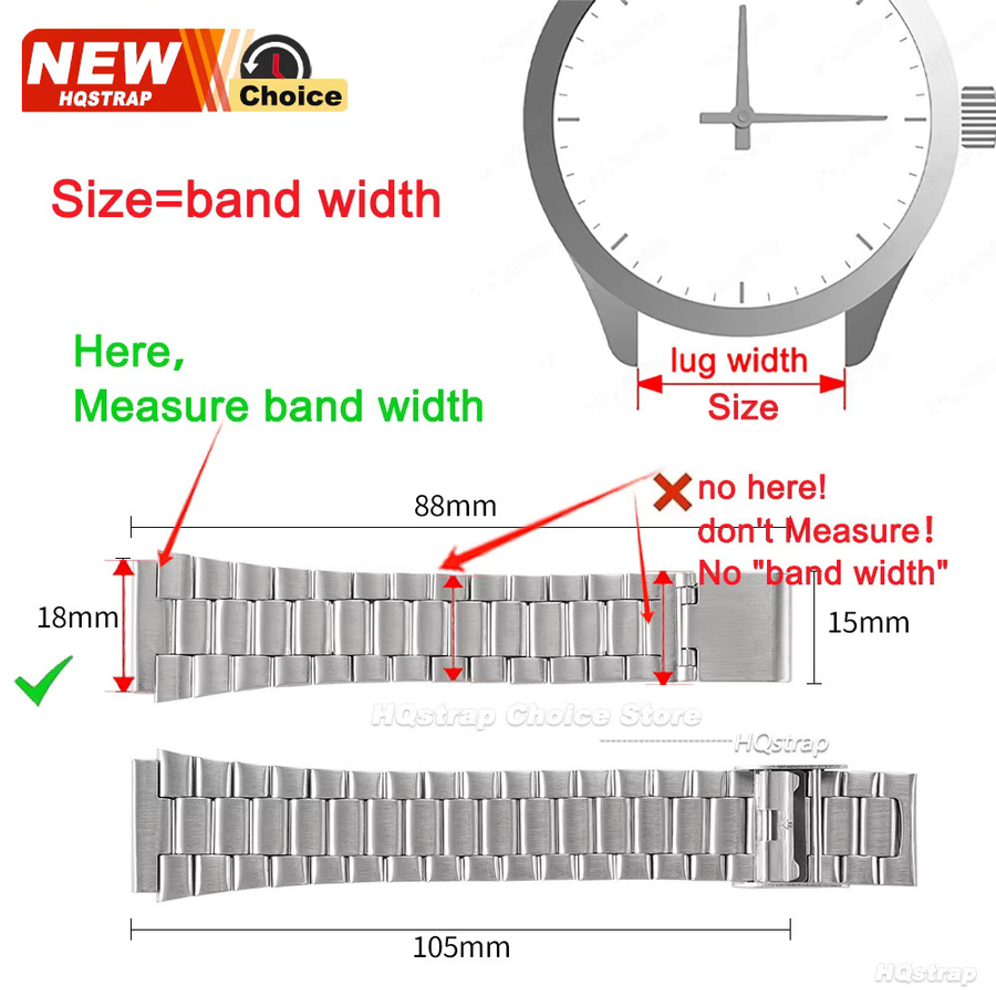 HQstrap Uhrenarmband Edelstahl, 18 mm, Bunt, Unisex - Bild 5