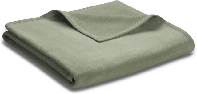 Biederlack Wohndecke Unicolour in Grau und Grün, B/B: 200 x 150 cm - Bild 1