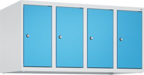 C+P Aufsatzschrank 7035/5012 mit 4 Abteilen und Zylinderschloss, B/H/T: 100 x 50 x 50 cm, Lichtgrau/Lichtblau/Blau - Bild 1