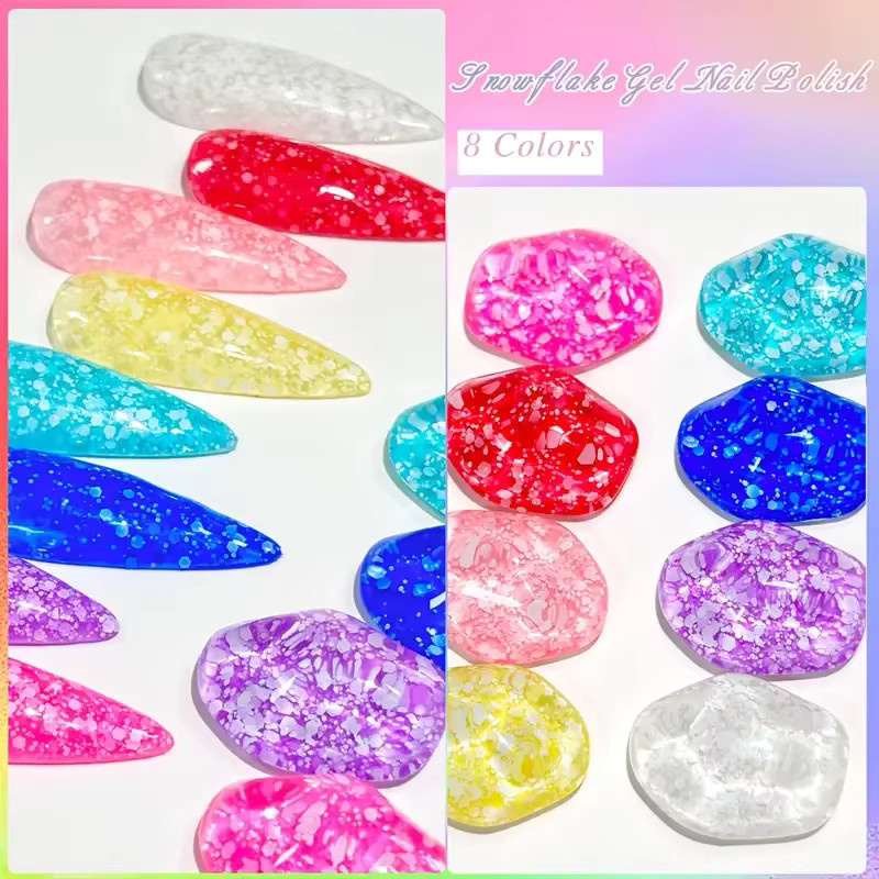 Faandin Nagellack-Gel, Schneeflocken-Glitzer, 7 ml - Bild 5