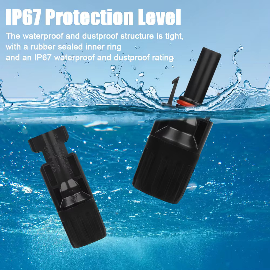 EARU DC-Solarstecker Set IP67 wasserdicht mit 2 Schraubenschlüsseln für PV-Kabel 1000 V 30 A - Bild 3
