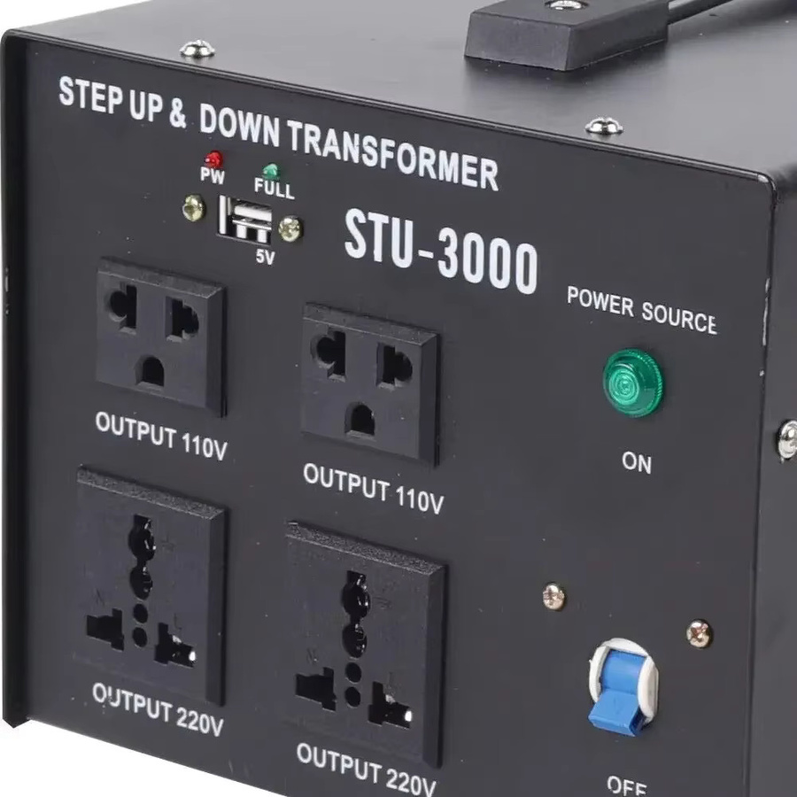 Spannungswandler Transformator 3000W Aufwärts und Abwärts 110V zu 220V sowie 220V zu 110V in Schwarz - Bild 4