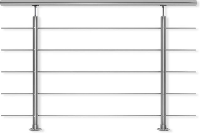 Dolle Geländesystem Edelstahl silberfarben H x B: 100 x 150 cm für Bodenmontage - Bild 1