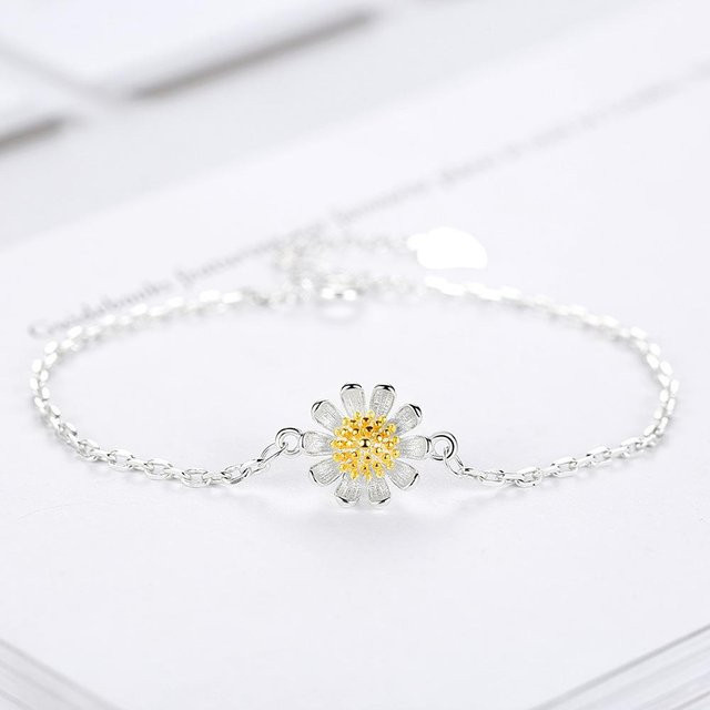 Lucky Star Jewelry Armband, Kupfer, Silber, Damen, Sonnenblume, Daisy, Chrysantheme - Bild 1