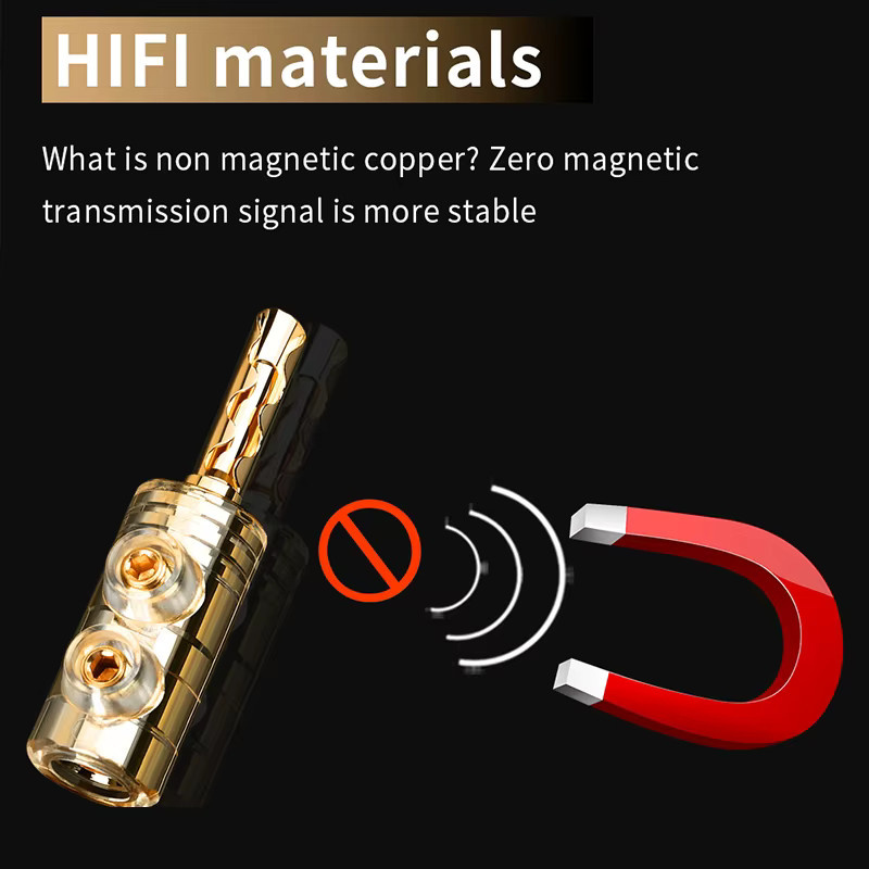 YYAUDIO Bananenstecker Set aus vergoldetem Kupfer, 8 Stück Hi-Fi-Lautsprecheranschluss für AMP-Mixer und DIY-Audio-Adapter, Farbe: Gold - Bild 2