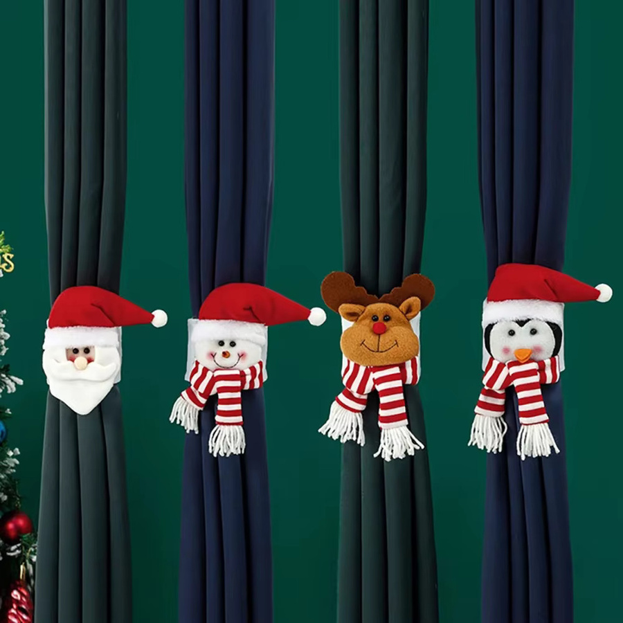 Runtow Weihnachtsvorhang-Anhänger mit Weihnachtsmann, Schneemann und Rentier in Mehrfarbig - Bild 2
