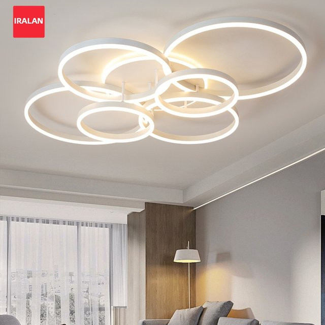 IRALAN Smart LED Ring Deckenleuchte in Weiß mit Fernbedienung und Dimmfunktion - Bild 1