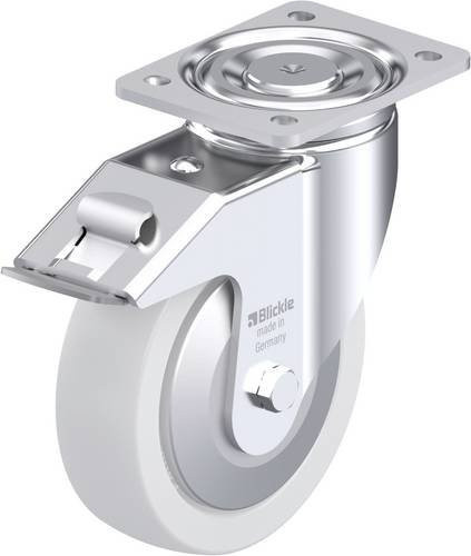 Blickle Stahlblech-Lenkrolle LH-SPO 175K-FI-FA in Grau und Weiß mit Rad-Durchmesser 175 mm und einer Tragfähigkeit von max. 900 kg - Bild 1