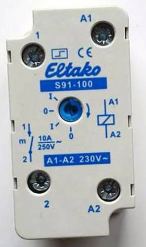 Eltako Stromstoßschalter S91-100-230V für EB/AP, Weiß, B/T/H: 26 x 32 x 50 mm - Bild 1