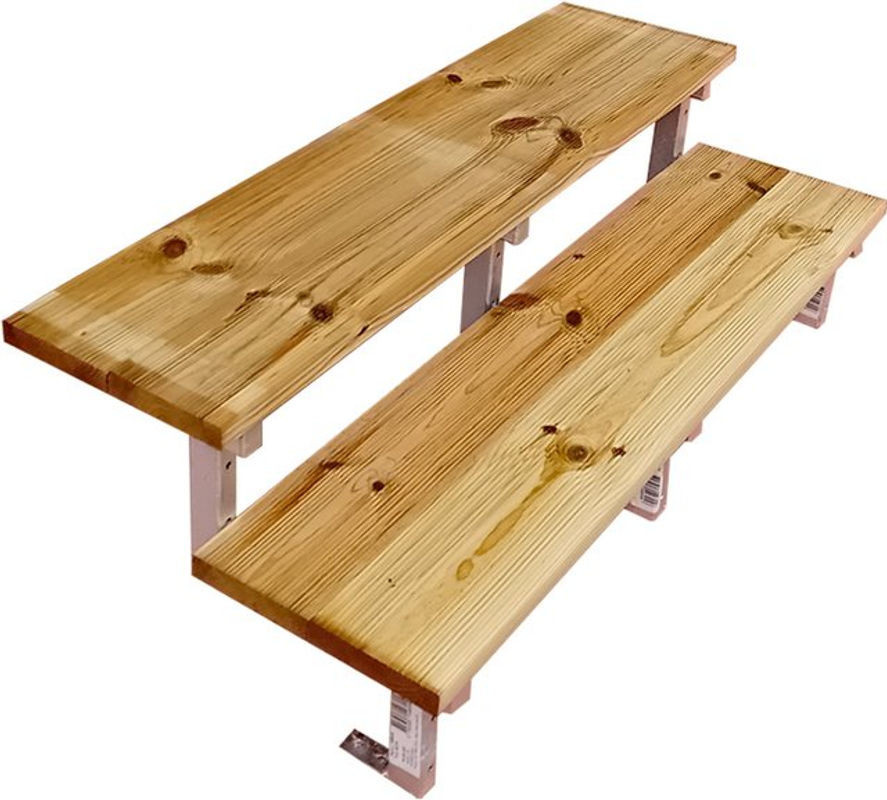 Vinuovo Oslo Terrassentreppe aus Holz und Stahl mit 2 Stufen in Braun, Breite: 140 cm, Höhe: 37 cm - Bild 1