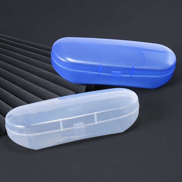 MDOD Brillenetui Kunststoff, transparent, blue - Bild 1