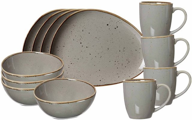 Ritzenhoff & Breker Frühstücksset Taste 12er Set aus Keramik in Grau - Bild 1