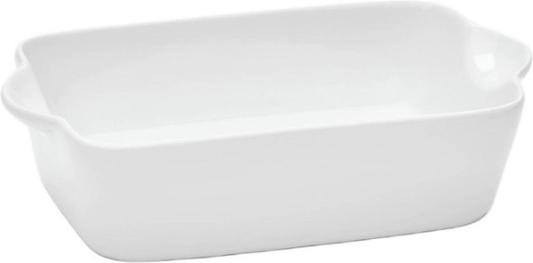 van Well Auflaufform eckig aus Porzellan in Weiß glänzend, 6er Pack, Volumen: 450 ml, B/H/T: 20 x 5,5 x 13,5 cm