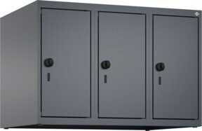 C+P Aufsatzschrank aus Stahl in Anthrazitgrau mit Sicherheits-Drehriegel und Soft-Close-Türen, B/T/H: 75 x 50 x 50 cm - Bild 1