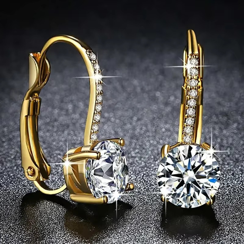 Huitan Ohrringe, Zirkonia, Gold, Damen - Bild 2