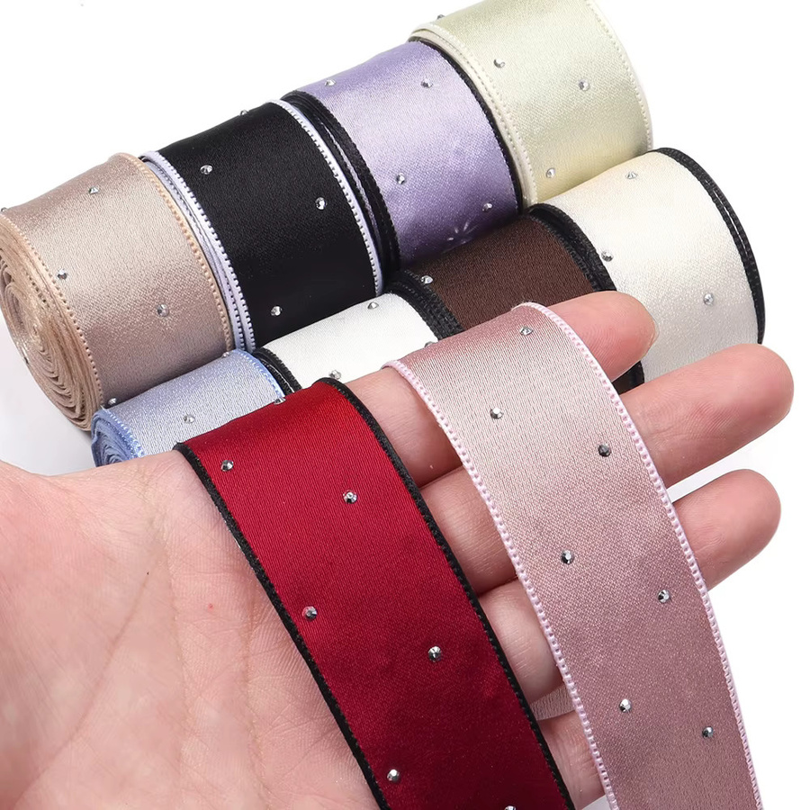 Buntes Diamant-Satinband für DIY-Dekorationen, Breite: 2,5 cm, Länge: 3 Yards - Bild 6
