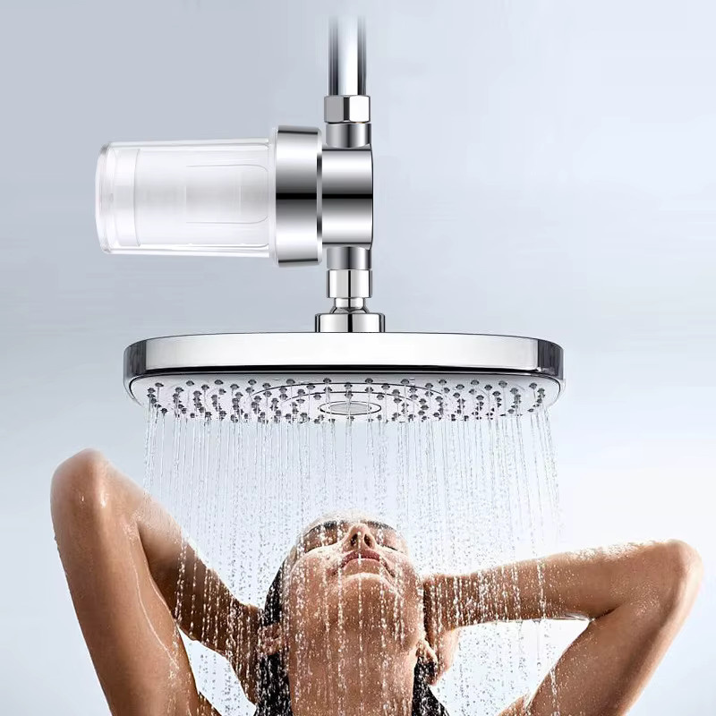 Universeller Duschkopf-Wasserfilter von ctzszzmm in Silber mit aktiviertem Kohlefilter und austauschbarem PP-Baumwoll-Vorfilter zur Chlorentfernung - Bild 2