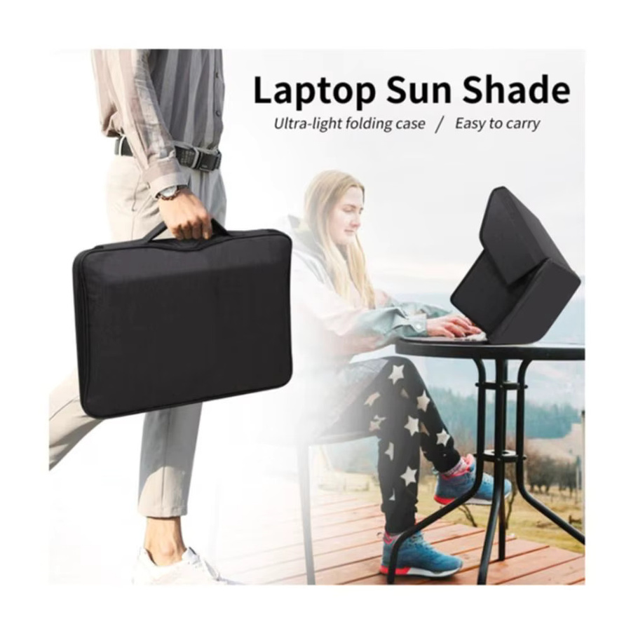 Faltbarer Laptop-Sonnenschutz und Sichtschutzschild in Schwarz für Laptops von 30,5 bis 40,6 cm - Bild 5